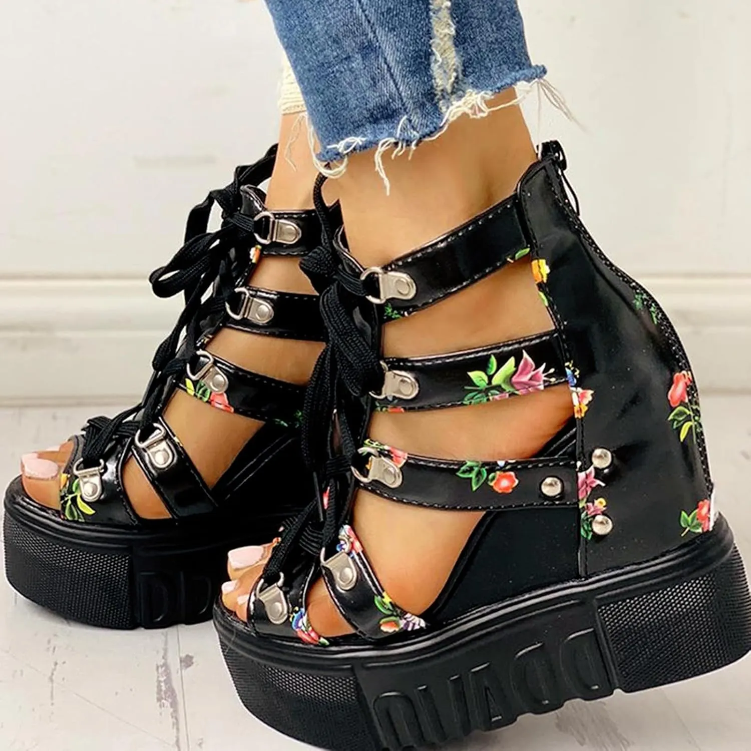 Platform Sandals Women's Classic Wedge Heels Sandals Women Sandals Women's Casual Platform Open Toe Wedge Sandal