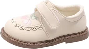Plush Embroidery Mary Jane School Shoes for Girls Toddler Pary Wedding Dress Shoes Little Girls Cute Flat Shoes
