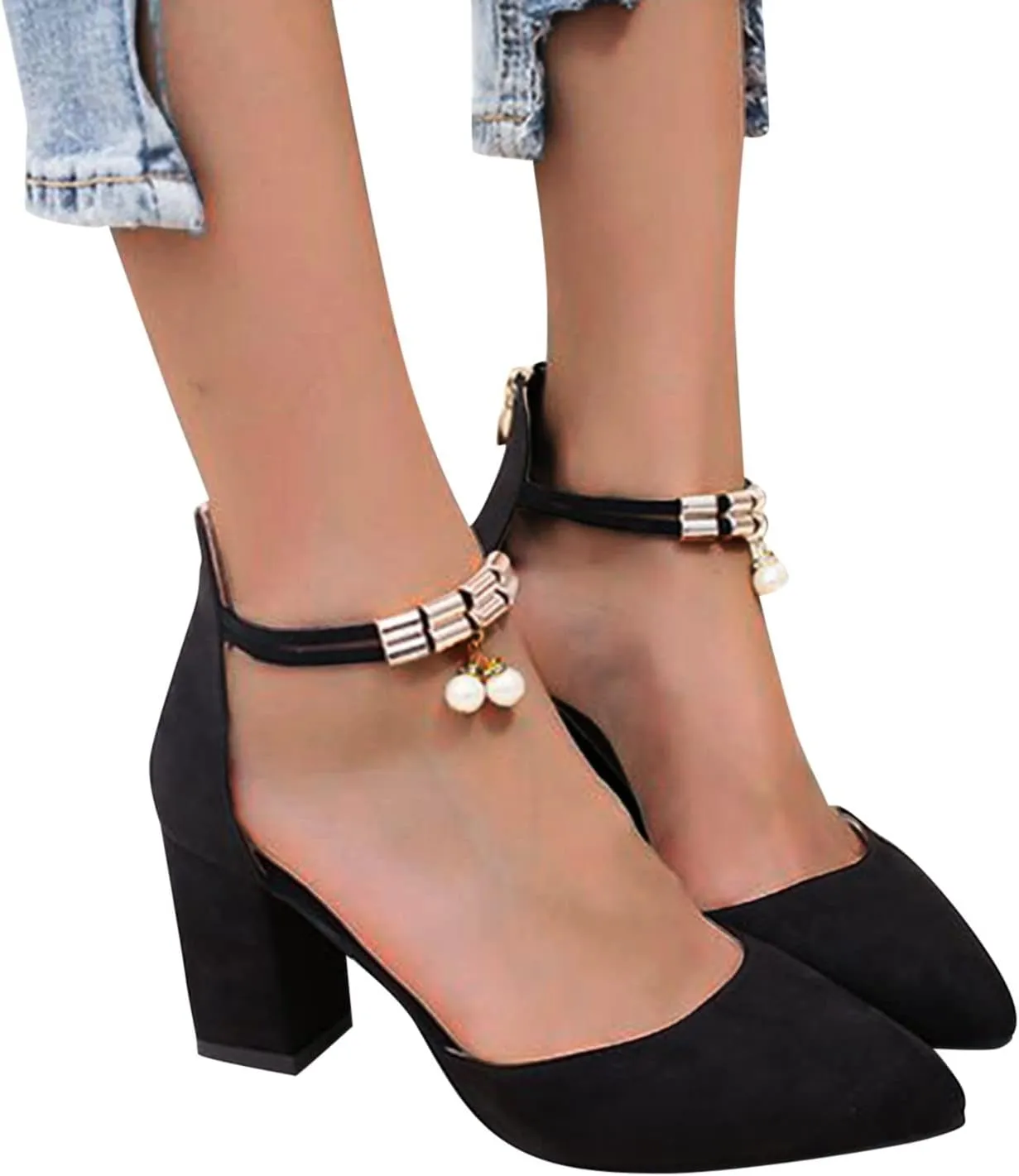 Pump Sparkly Heels Gold Shoes for Women Women's High Heels Ankle Strap Stilettos Sandals Womens Gold Heels
