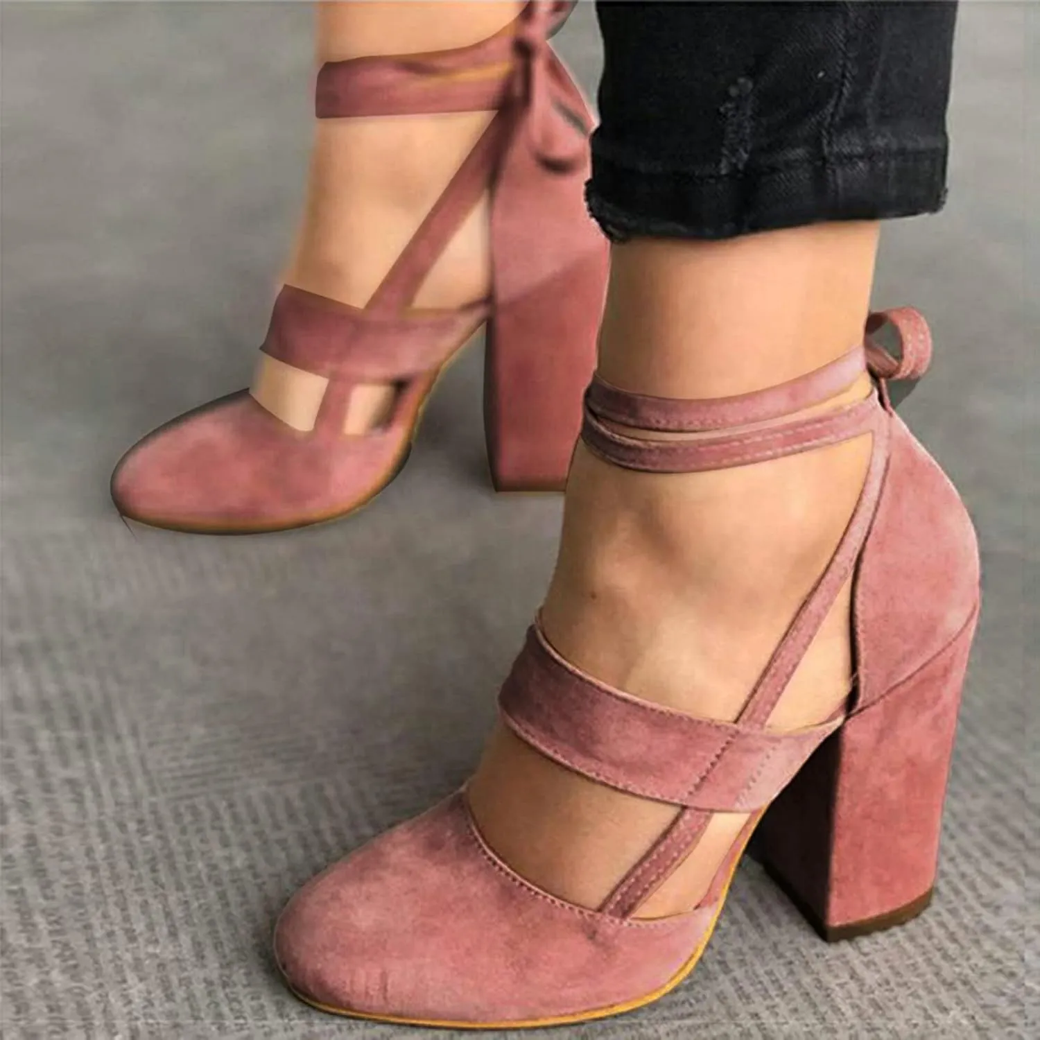 Pumps Sandals for Women Chunky Heels for Women Dressy Women's High Heels Ankle Strap Stilettos Sandals Heel