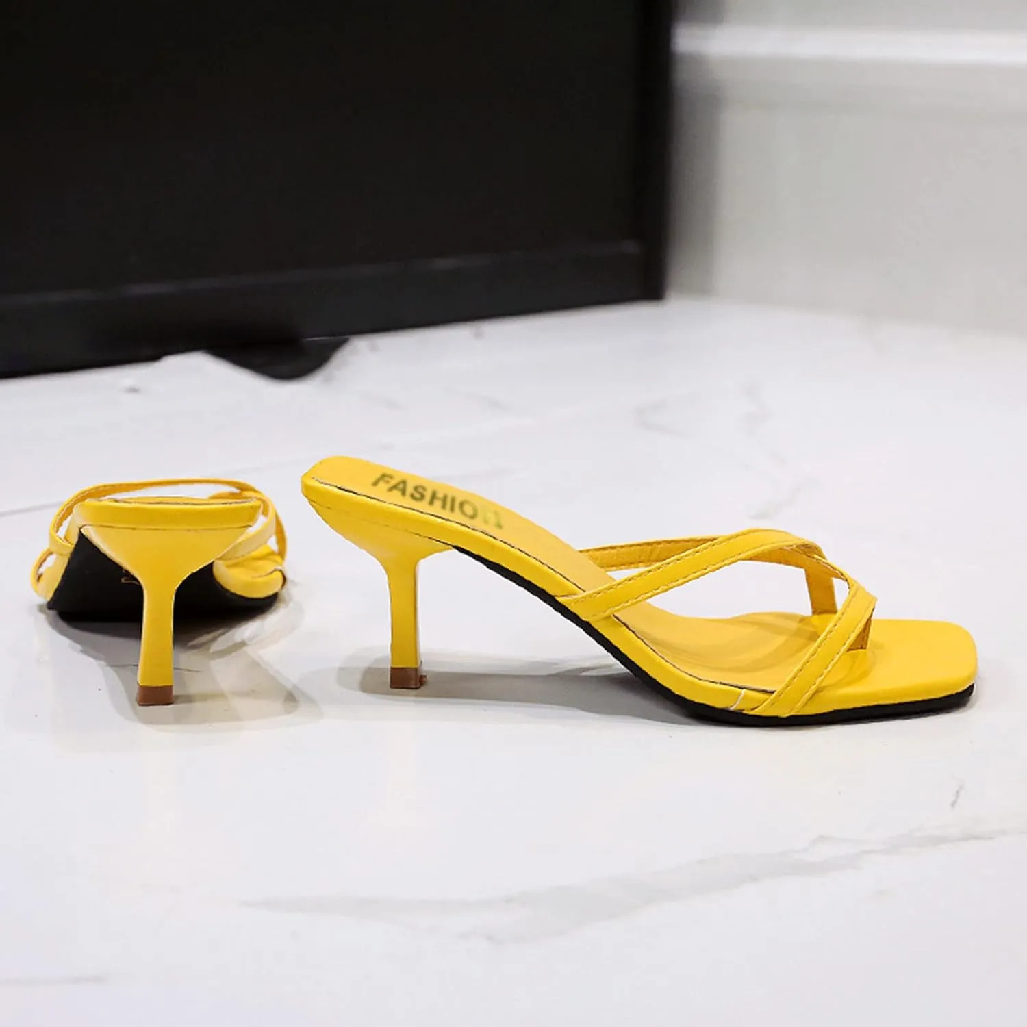 Pumps Shoes Sandals Fashion Thin and Solid Heel Women Color Leather Slippers Casual Women's high Heels