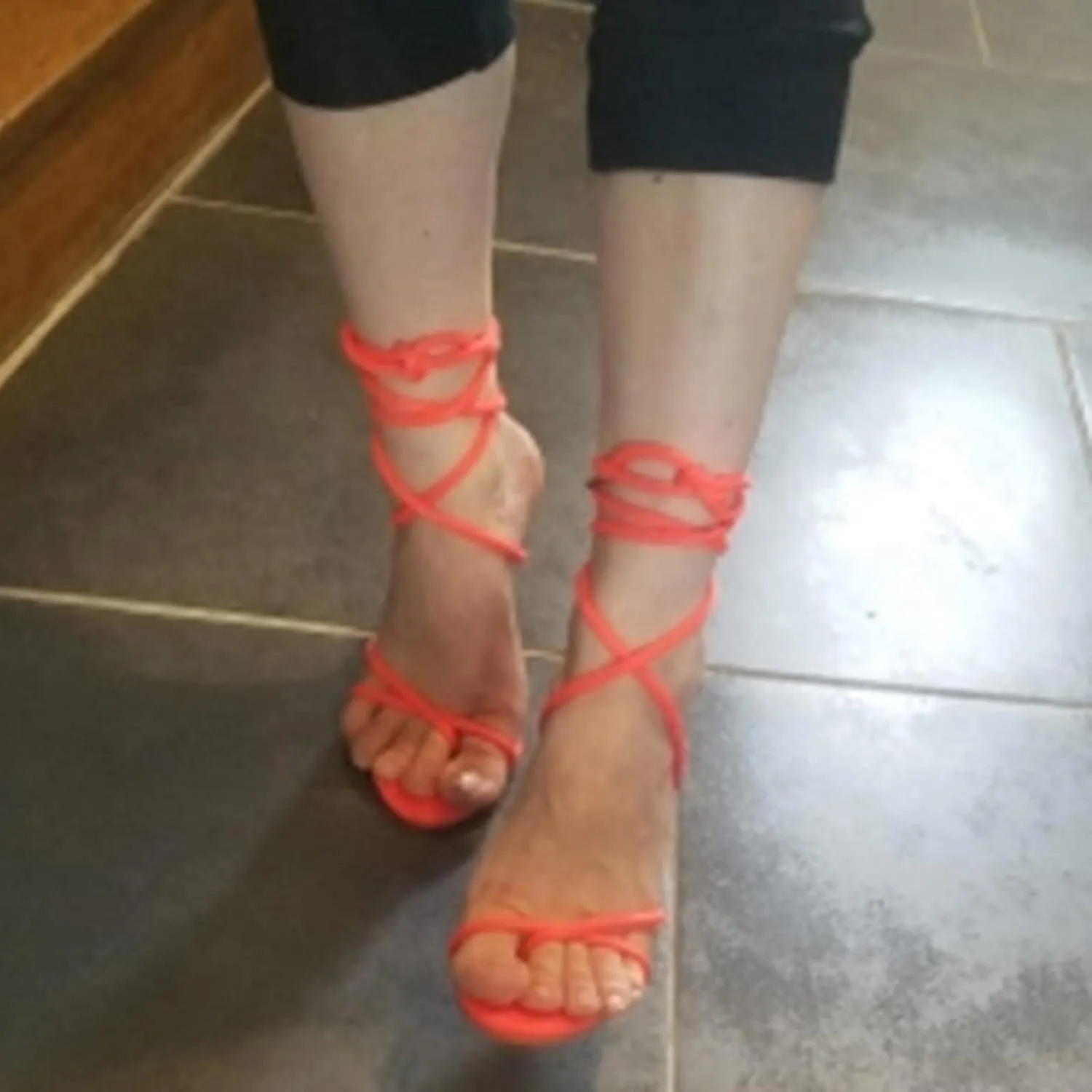 Pumps Shoes Sandals Toe High Women's Heels Fashion Breathable Casual Shoes Lace-up Women's high Heels