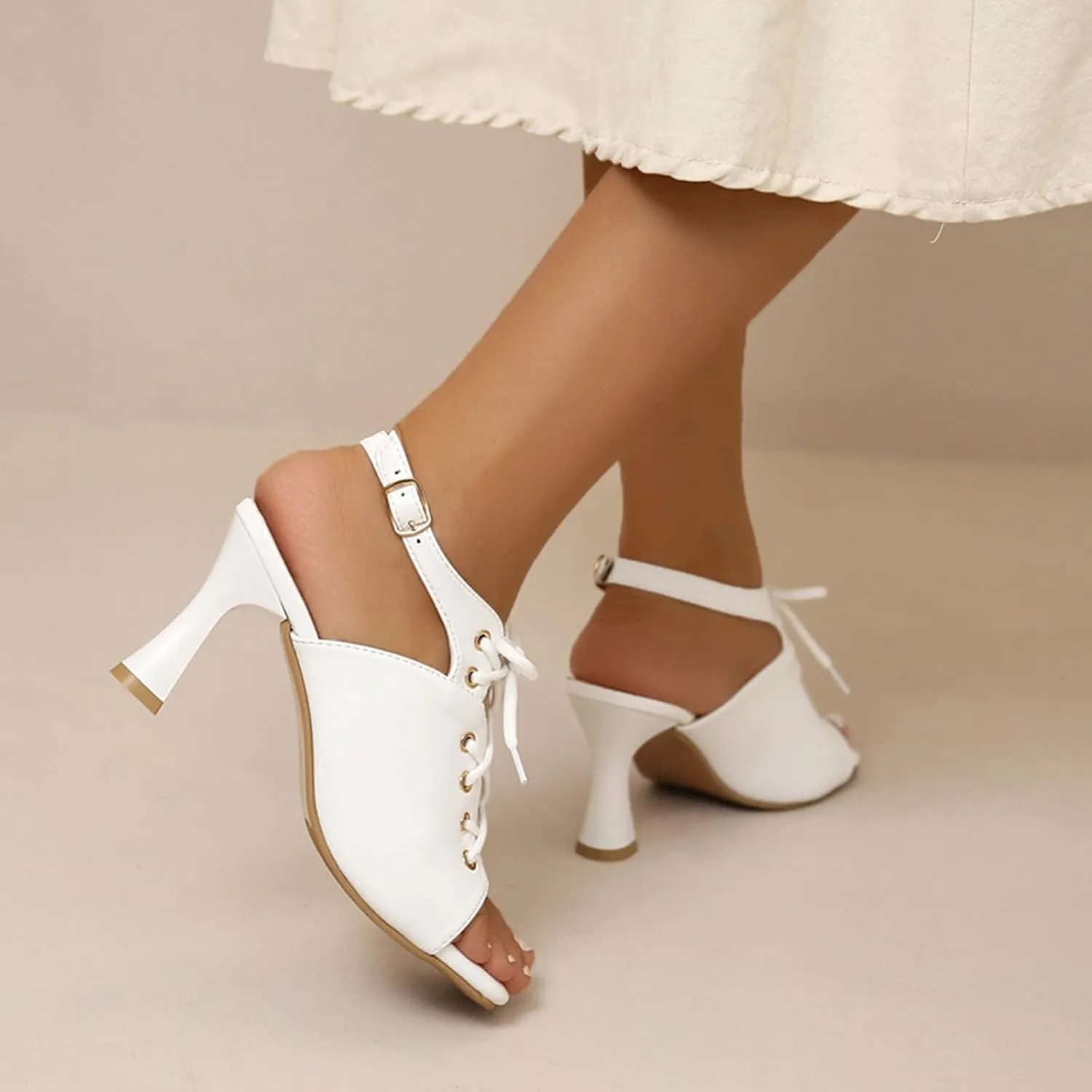 Pumps Shoes Women High Heel Sandals Open Toe Fashion Fishbill Thick Heel Women Shoes