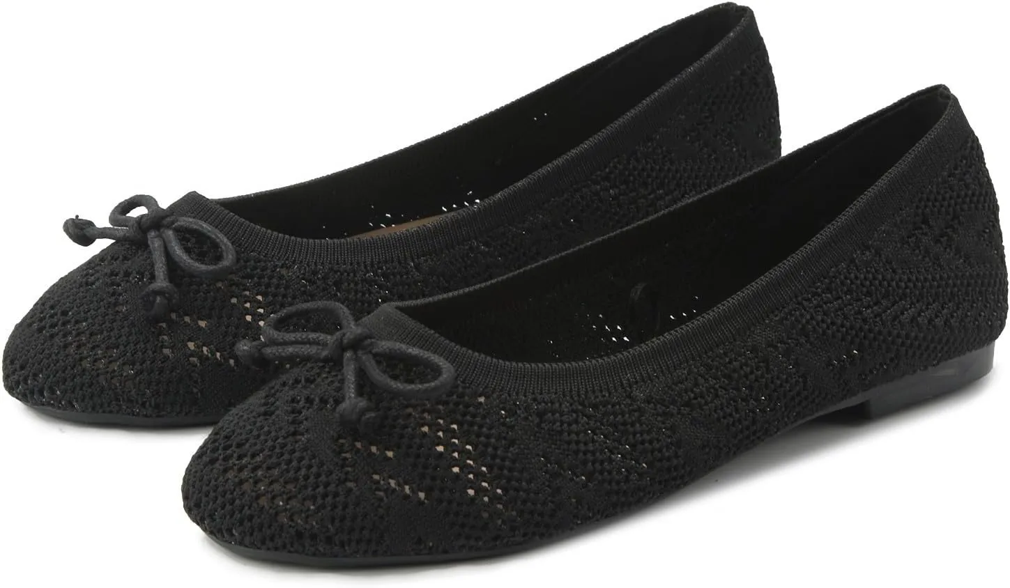 Round Toe Flat Shoes Dressy Ballet Flats Women Shoes Fashionable Flat Sole Single Fly Woven Thickened Soft Sole Casual Womens Pointed Toe Flats Knit