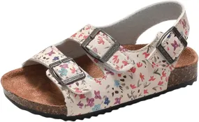 Rui Foot Spring and Summer Children Boys Girls Cork Sandals One Word Shoes Flip Flops Beach Double Sandals for Girls (Multicolour, 4.5-5 Years)