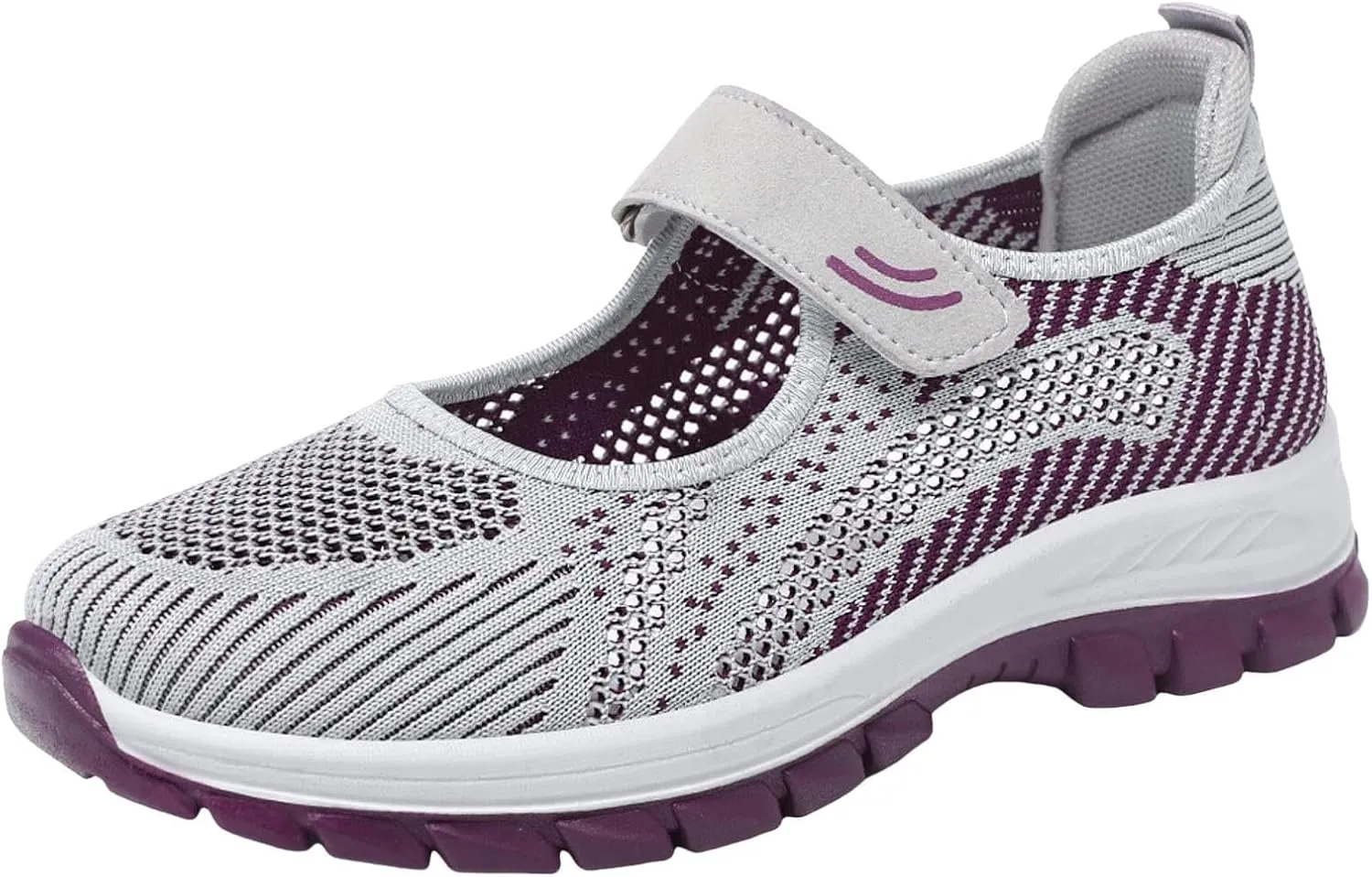 Running Shoes for Women Casual Shoes Elastic Fly Woven Mesh Shoes Hook and Loop Strap Running Shoes for Women