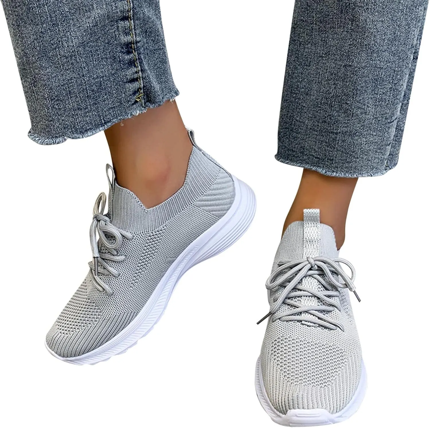 Running Shoes for Women,Women's Fashion Sneakers Slip On Closed Toe Walking Shoes Breathable Athletic Running Sneaker
