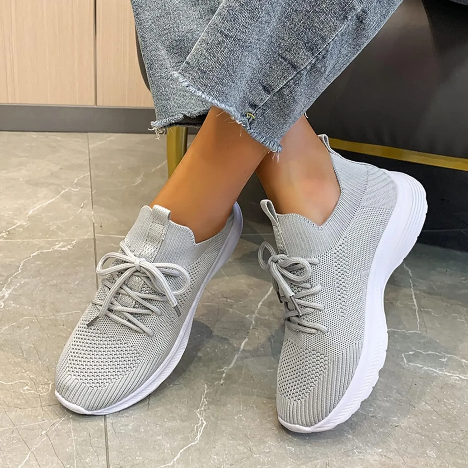 Running Shoes for Women,Women's Fashion Sneakers Slip On Closed Toe Walking Shoes Breathable Athletic Running Sneaker