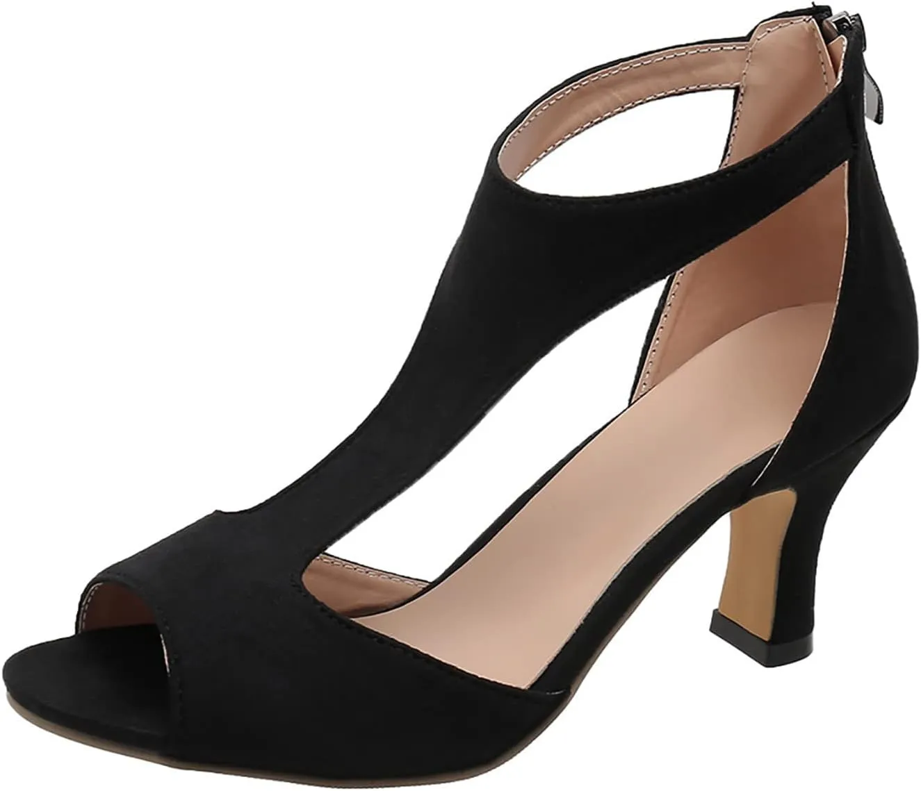 Sandal Heels Comfortable Walking Strappy Sandals for Women Sandals Women's Chunky Low Heels Open Toe Sandals