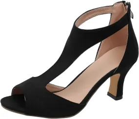 Sandal Heels Comfortable Walking Strappy Sandals for Women Sandals Women's Chunky Low Heels Open Toe Sandals