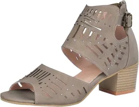 Sandal Heels for Women Open Toe Ankle Strap Stylish Heeled Sandals Beige Heels Women's Lace Up Heeled Sandals
