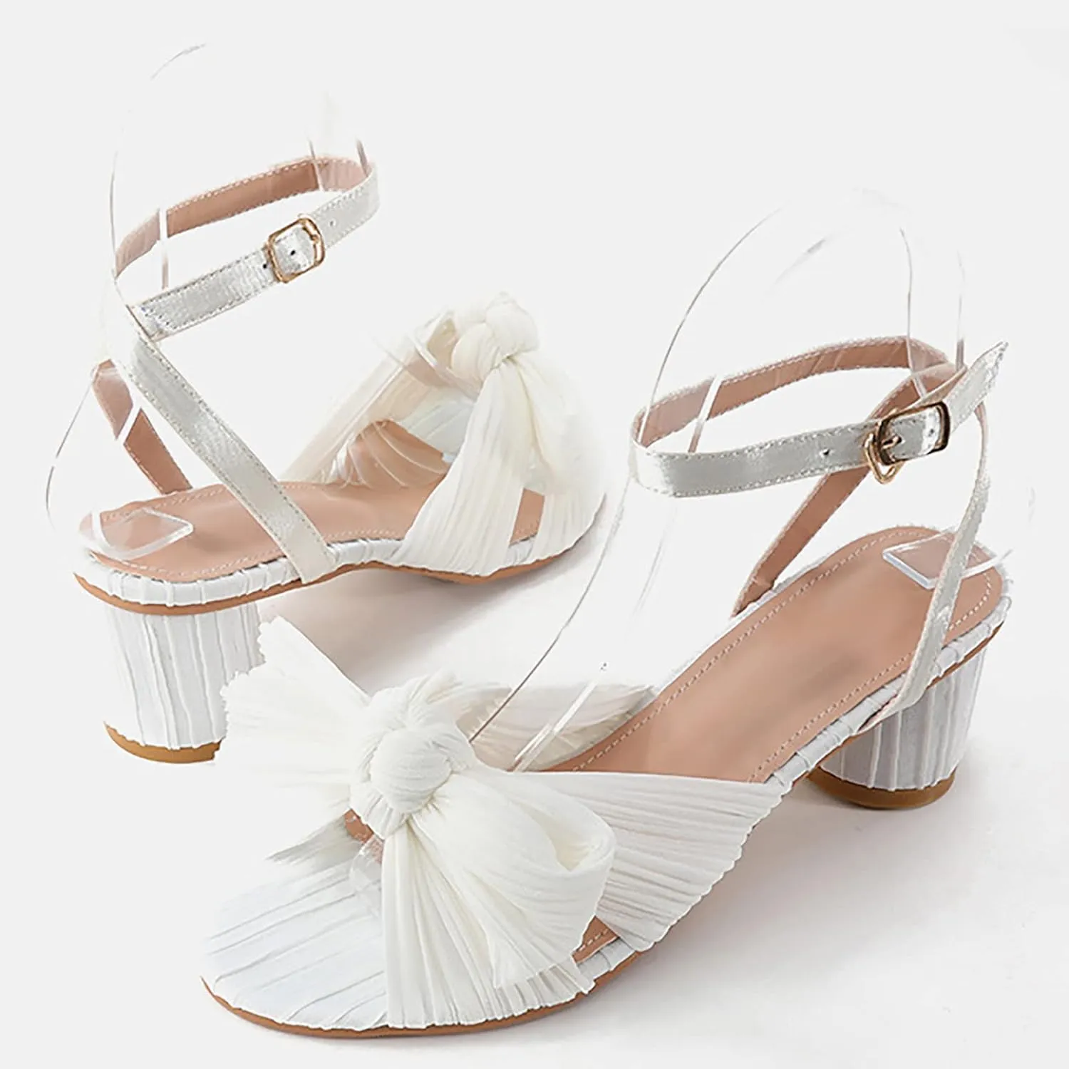 Sandal Heels Women's Chunky Low Heels Open Toe Sandals Black Heals Open Toe Ankle Strap Stylish Heeled Sandals