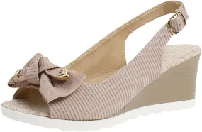 Sandals for Women 2025 Summer Solid Bow Orthopedic Sandals Buckle Wedge Heel Thick Sole Sandal with Arch Support Casual Open Toe Boho Beach Shoes Slip on Sandal 2025