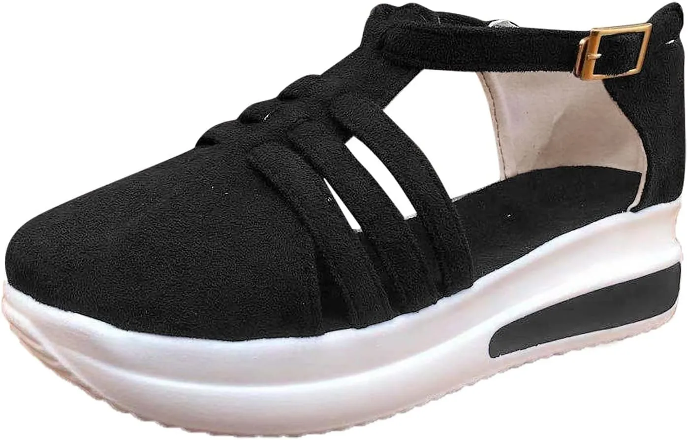 Sandals for Women Dressy Summer, Sandals Women Wedge Casual Breathable Flat Slippers Open Toe Outdoor Beach Sandals