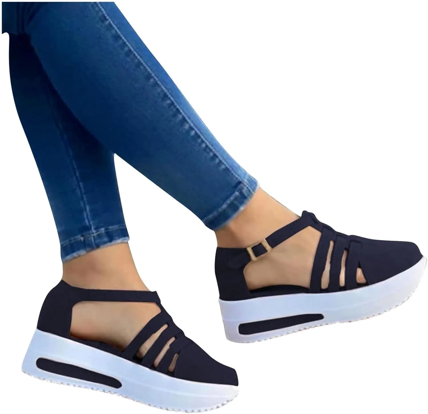 Sandals for Women Dressy Summer, Sandals Women Wedge Casual Breathable Flat Slippers Open Toe Outdoor Beach Sandals