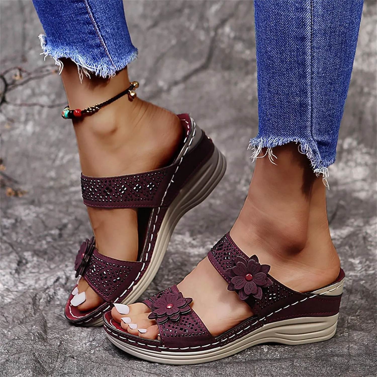 Sandals for Women Dressy Summer, Spring Sandals for Women Comfortable Slippers with Arch Support Sandal Flip Flops
