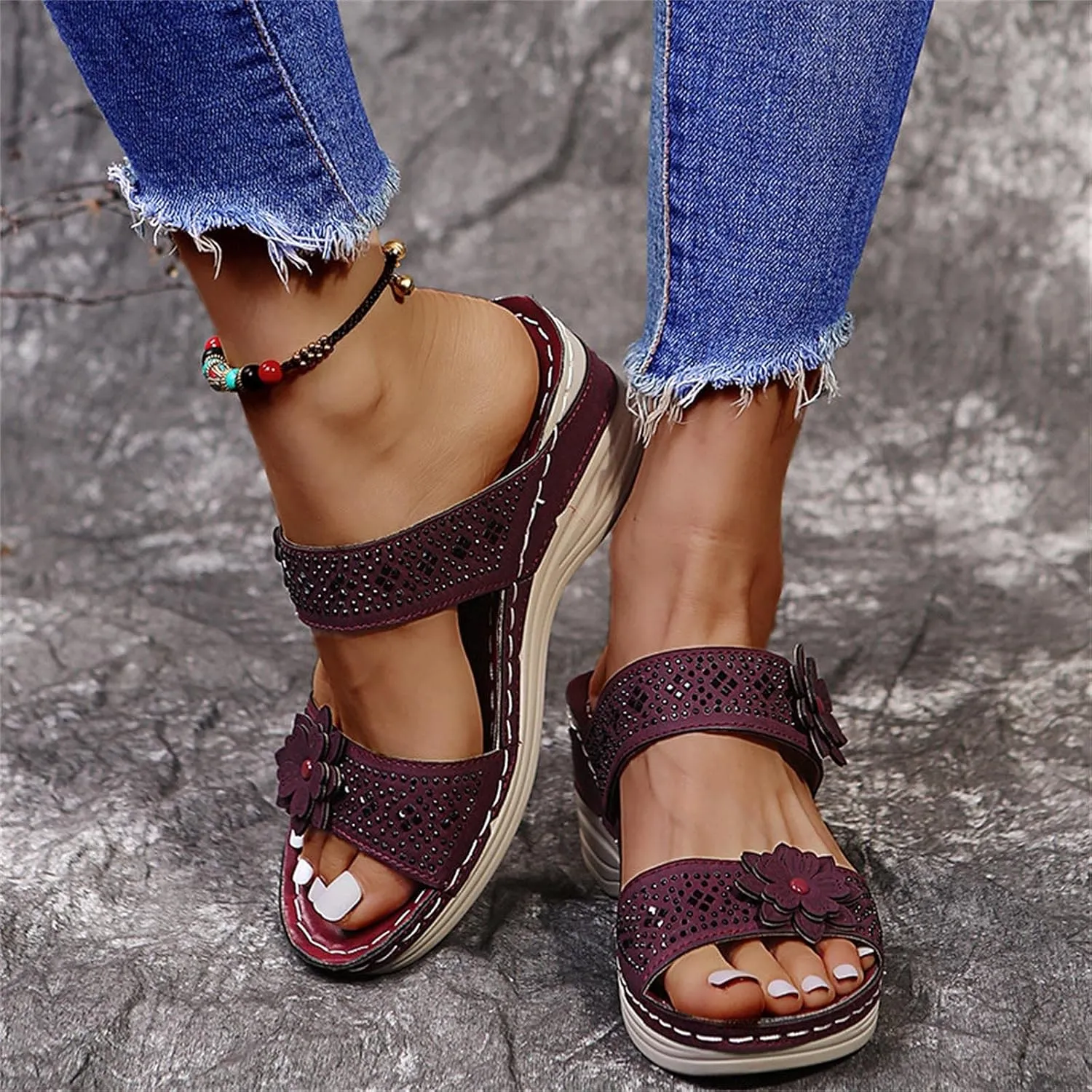 Sandals for Women Dressy Summer, Spring Sandals for Women Comfortable Slippers with Arch Support Sandal Flip Flops