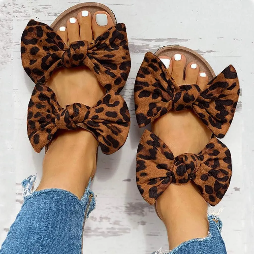 Sandals for Women Flat,Women's 2020 Fashion Bow Comfy Platform Sandal Shoes Summer Beach Travel Fashion Slipper Flip Flops