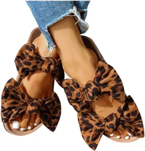 Sandals for Women Flat,Women's 2020 Fashion Bow Comfy Platform Sandal Shoes Summer Beach Travel Fashion Slipper Flip Flops