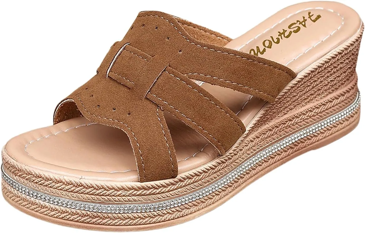 Sandals for Women Wedge Shoes Fashionable And Versatile Slippers For Women Open Toe Platform Shoes Thick Soled High