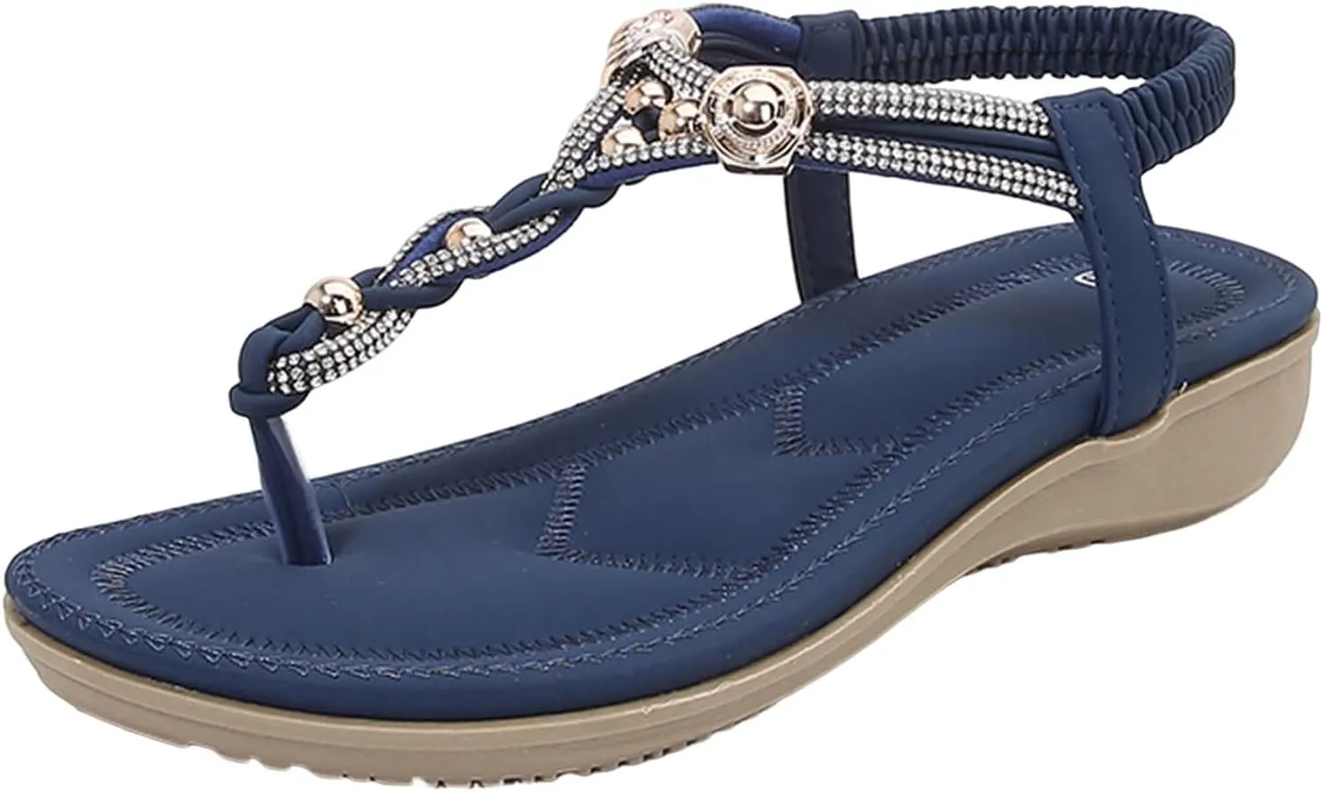 Sandals for Women Womens Flat Sandals Slip on Summer Leather Sandals Women's Comfortable Casual Flat Sandals