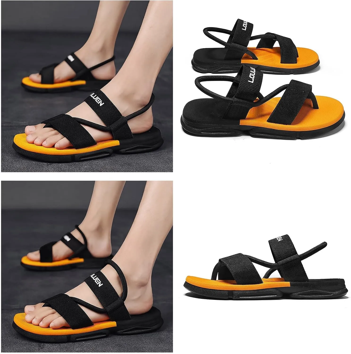 Sandals Men Rubber Beach Slipper For Men Outdoor Pvc Sole Flip Flops Summer Two Wear Sandals And Sports