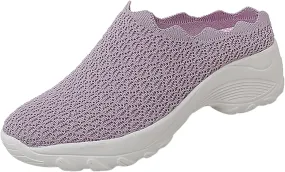 Shoes Women's Sport On Slip Toe Wedge Summer Round Casual Fashion Mesh Women's Swish Fashion Sneakers