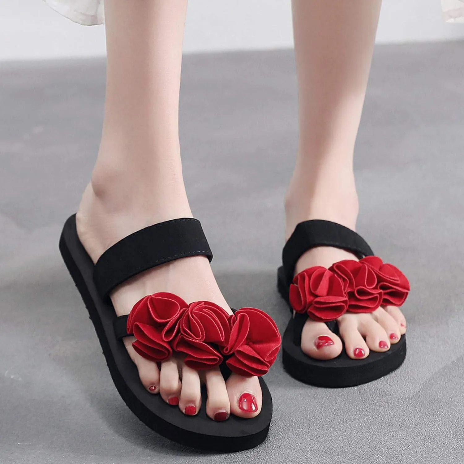 Slides Sandals Women Footwear Flowers Beach Slipper Home Breathable Flat Sandals Flip-Flops Shoes Women Women's slipper