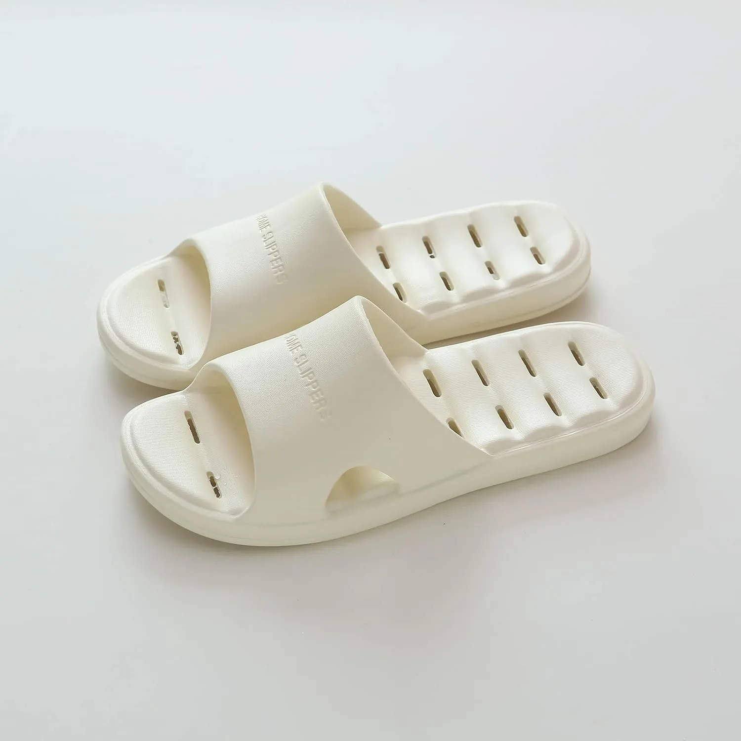 Slides with Drain Holes Lightweight Beach Sandals Slippers Flat Bottom Comfortable Bathroom Home Slippers Fashionable Non