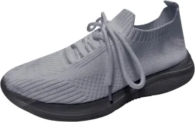 Slip on Shoes for Women Black Leather Tennis Shoes Women Casual Lace Up Non Slip Walking Shoes Women's Shoes