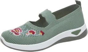 Slip On Shoes for Women Fashion Printed Labor Work Shoes Hook and Loop Strap Walking Shoes Arch Support Shoes