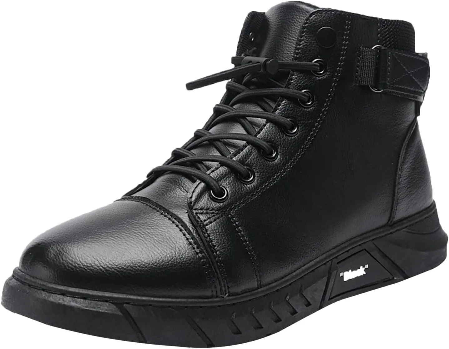 Slip on Walking Shoes Men PU Leather Comfortable Memory Foam Breathable Fashion High Top Sneakers Non Slip Indoor Outdoor Athletic Running Shoes