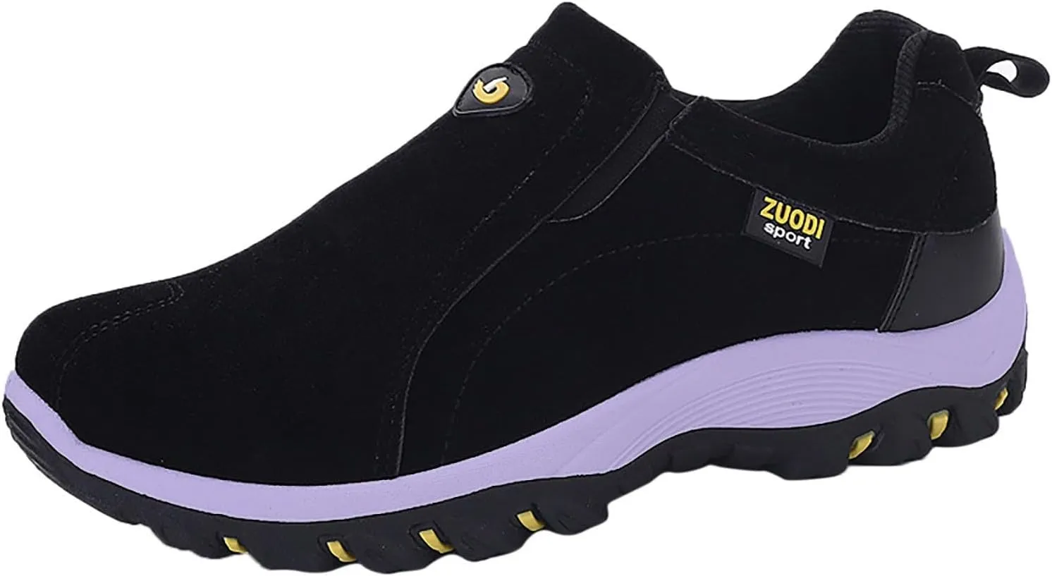 Slip on Walking Shoes Men PU Leather Hiking Shoes Comfortable Memory Foam Breathable Fashion Sneakers Non Slip Travel Jogging Workout Tennis Shoes Wide Width
