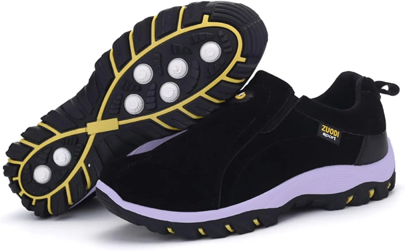 Slip on Walking Shoes Men PU Leather Hiking Shoes Comfortable Memory Foam Breathable Fashion Sneakers Non Slip Travel Jogging Workout Tennis Shoes Wide Width