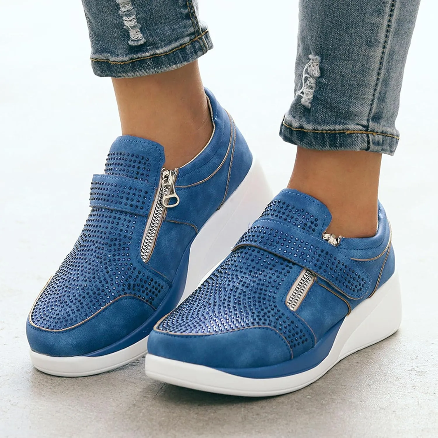 Sneaker Loafers Women Fashion Platform Comfortable Walking Shoes Lightweight Thick Rocking Bottom Shoe Footwear