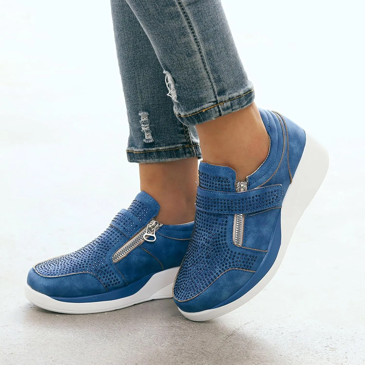 Sneaker Loafers Women Fashion Platform Comfortable Walking Shoes Lightweight Thick Rocking Bottom Shoe Footwear