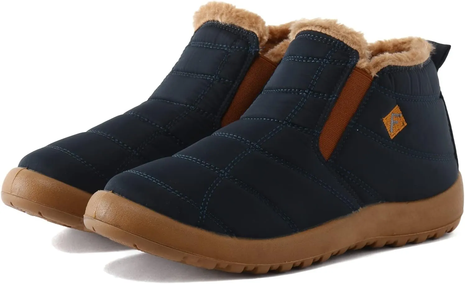 Snow Boots for Women Arch Support Womens Winter Shoes Slip On Ankle Booties Anti-Slip Water Resistant Fully Fur Lined Outdoor Flat Sneakers Thickening Shoes Wide Width Short Boots Shoes