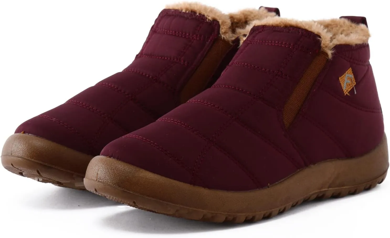 Snow Boots for Women Arch Support Womens Winter Shoes Slip On Ankle Booties Anti-Slip Water Resistant Fully Fur Lined Outdoor Flat Sneakers Thickening Shoes Wide Width Short Boots Shoes