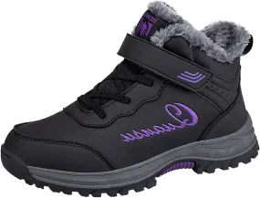 Snow Boots for Women Warm Fur lined Winter Boots Anti-Slip Comfortable Ankle Boots Cold Weather Boot Casual Fashion Lace Up Sneakers Outdoor Hiking Boots for Women Walking Shoes