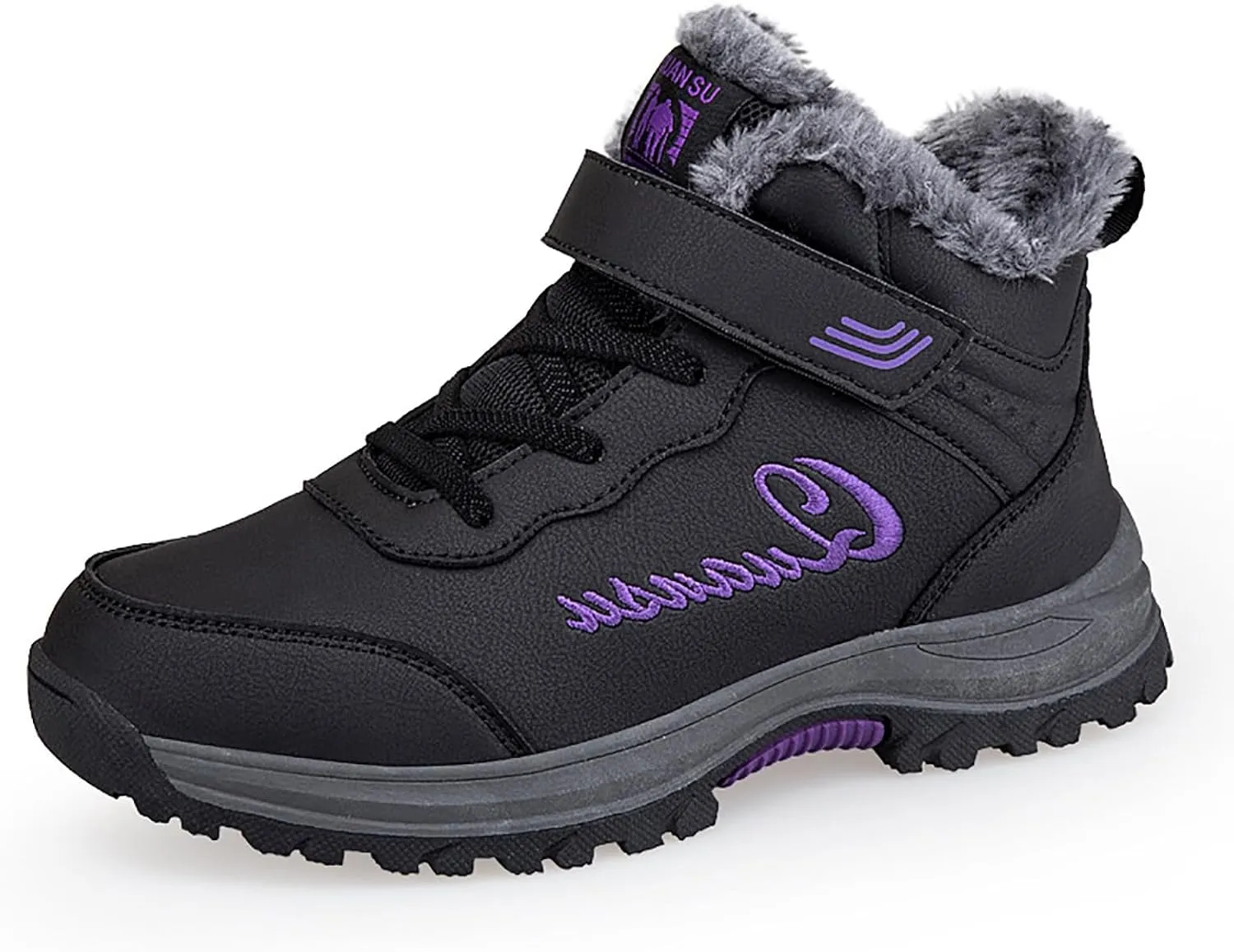 Snow Boots for Women Warm Fur lined Winter Boots Anti-Slip Comfortable Ankle Boots Cold Weather Boot Casual Fashion Lace Up Sneakers Outdoor Hiking Boots for Women Walking Shoes