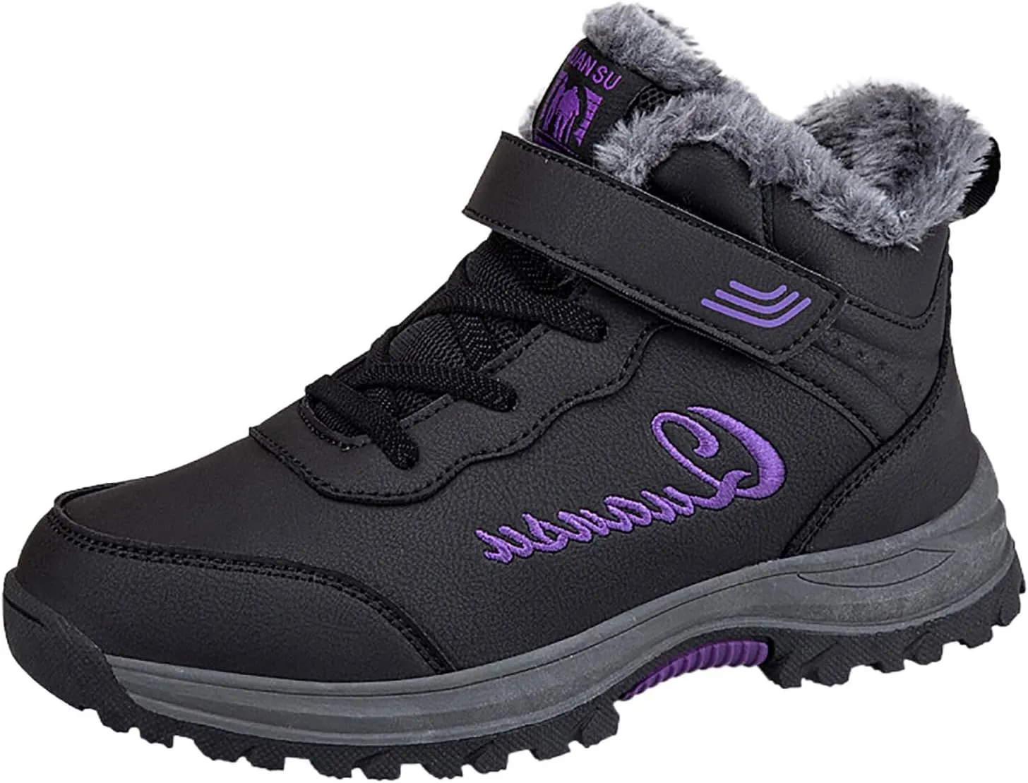 Snow Boots for Women Warm Fur lined Winter Boots Anti-Slip Comfortable Ankle Boots Cold Weather Boot Casual Fashion Lace Up Sneakers Outdoor Hiking Boots for Women Walking Shoes