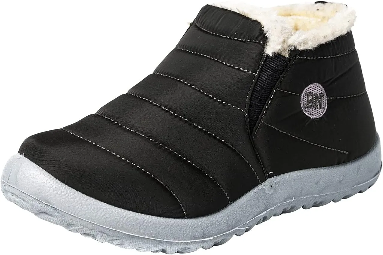 Snow Boots for Women Winter Boot Waterproof Fur Lining Booties Comfortable Slip On Outdoor Boots Warm Ankle Booties Anti Slip Winter Shoes for Women Fashion Short Boots Christmas Thanksgiving Day