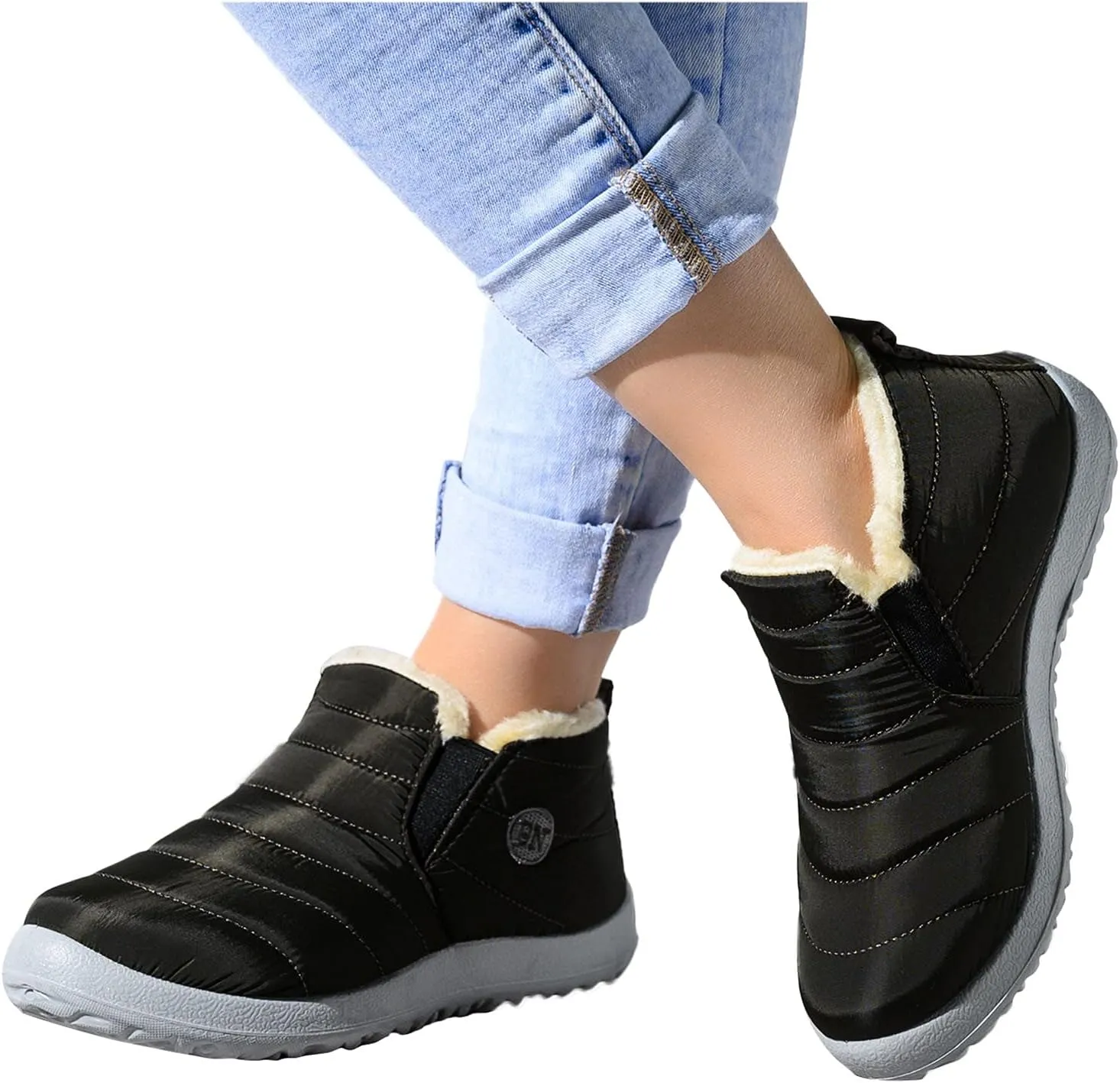 Snow Boots for Women Winter Boot Waterproof Fur Lining Booties Comfortable Slip On Outdoor Boots Warm Ankle Booties Anti Slip Winter Shoes for Women Fashion Short Boots Christmas Thanksgiving Day
