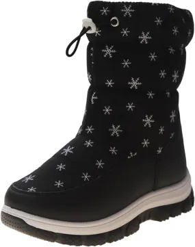 Snowshoes For Kids Thick Soles Non Slip Mid Calf Winter Chunky Snow Boots Girls Fur Lined Boots Insulated Hiking Boots