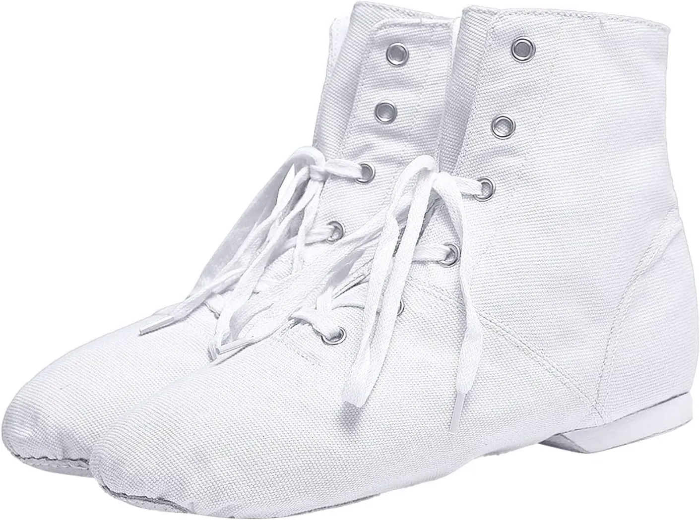 Split Sole Jazz Boots High Top Lace up Leather Canvas Dancing Shoes for Girls Boys (Toddler/Little Kid/Big Kid)