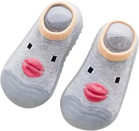 Spring and Summer Cute Toddler Shoes Breathable Soft Rubber Sole Shoes Indoor and Outdoor Saucy Boys Shoes (Grey, 18-19)