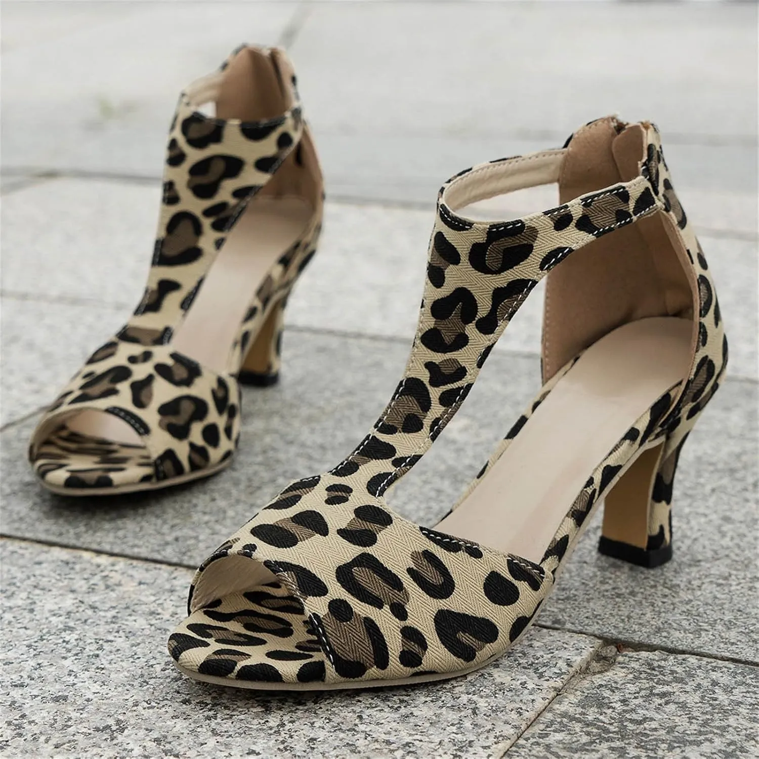 Strappy Heels for Women Prom Heeled Sandals for Women Women's Sandals Women's Chunk Low Heel Pump Sandals