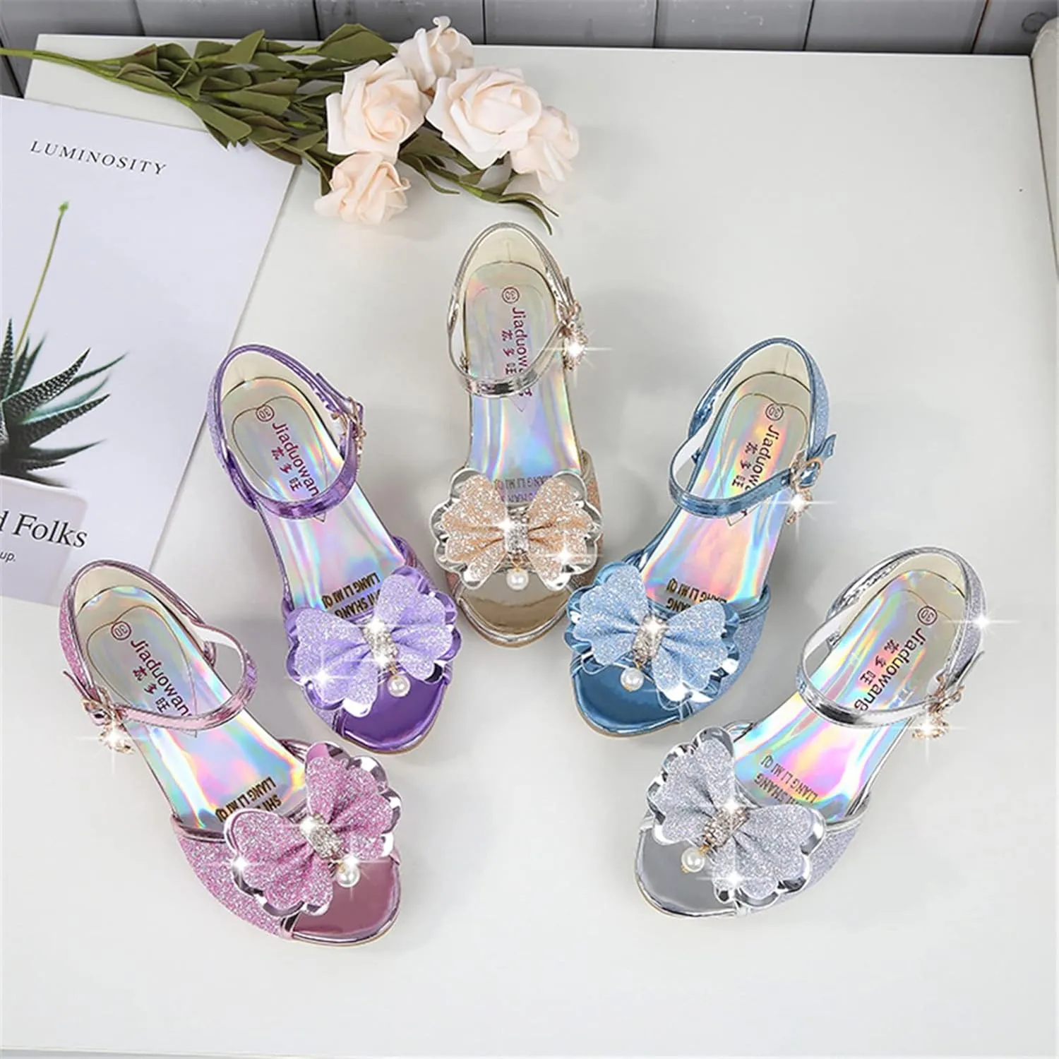 Stunner Girl's Flats Sandals Bow Princess Summer Sandals Dress Shoes