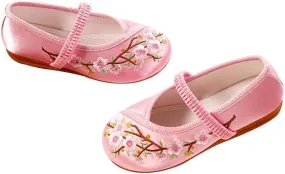 Stunner Girls Mary Jane Flat Shoes Embroidered Princess Dress Shoes Slip on School Party Flats(Toddler/Little Kids/Big Kids)