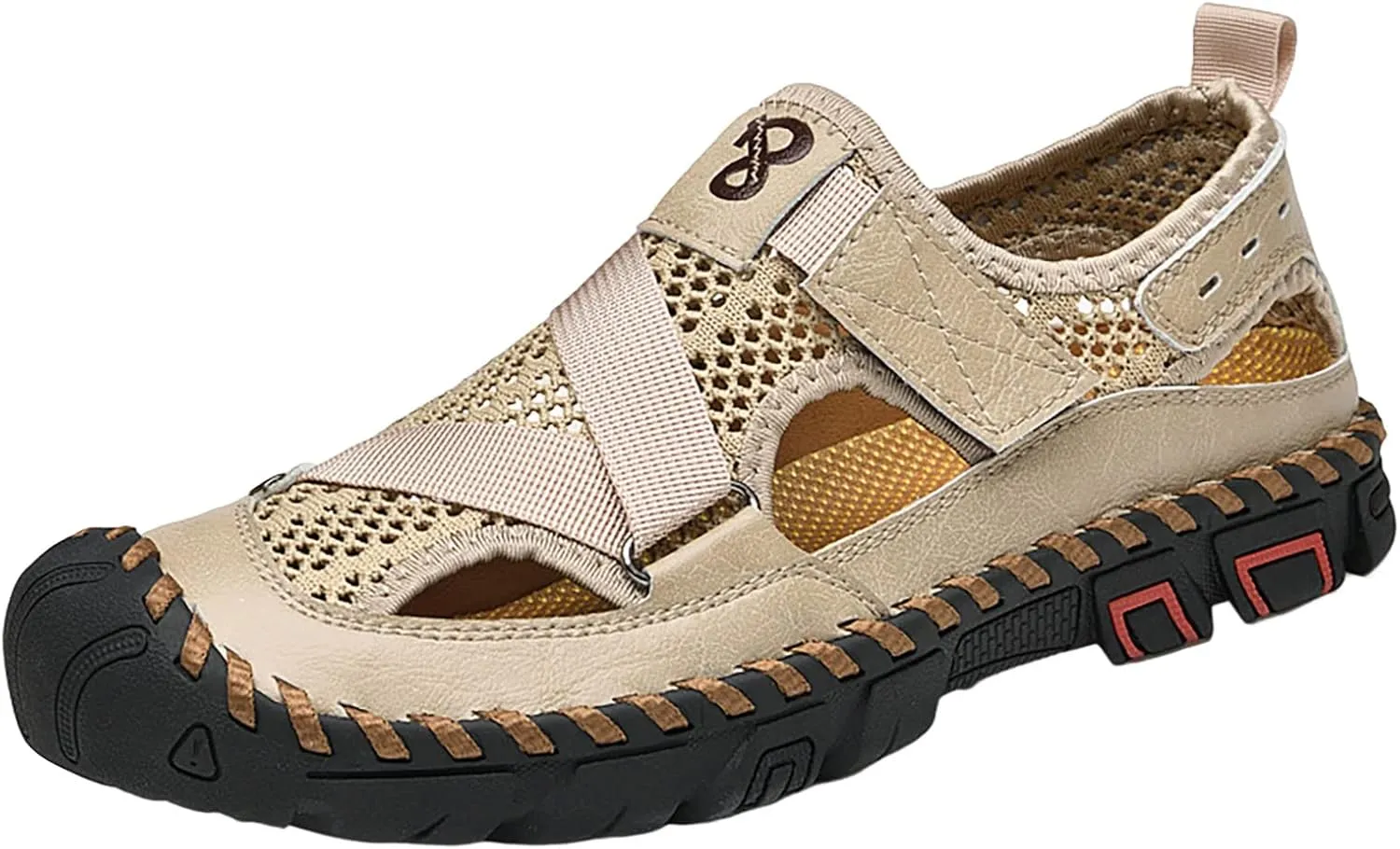 Summer Sandals For Men Outdoor Summer Casual Thick Cushion Breathable Beach Water Fisherman Sandal Close Toe Water Shoes with Adjustable Strap